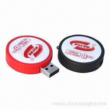 USB flash memory, circle shape, 512MB to 64GB available